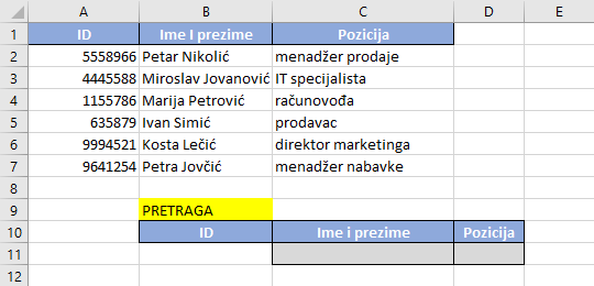 excel vlookup