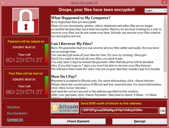 WannaCrypt ransomware napad